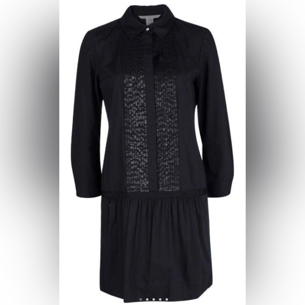 Diane Von Furstenberg Black Sequined, Long Sleeve Dress